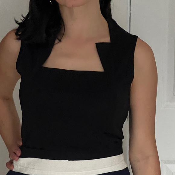 Victoria's Secret cut-out neckline black blouse top - Picture 2 of 6